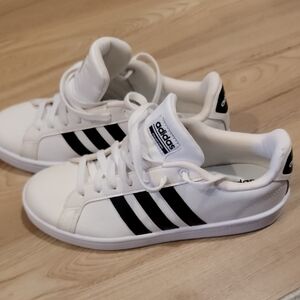 Adidas Classic White and Black Trainers
